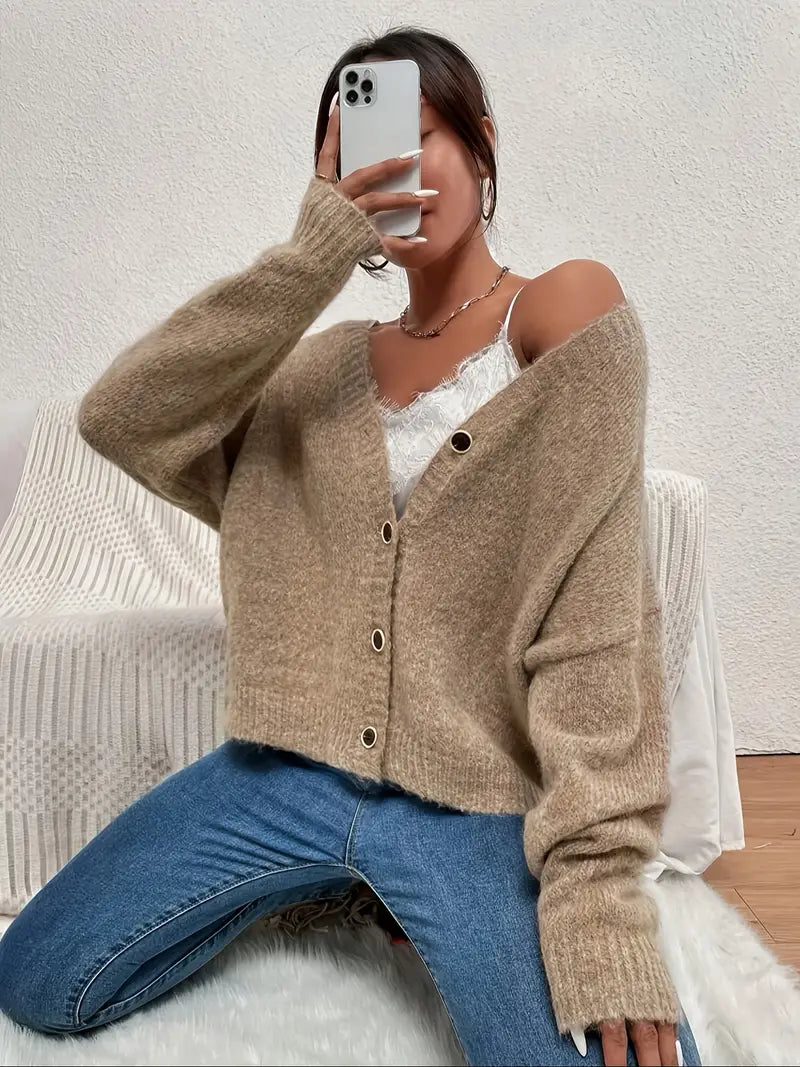 Wool Knit Cardigan for Women – Sophia