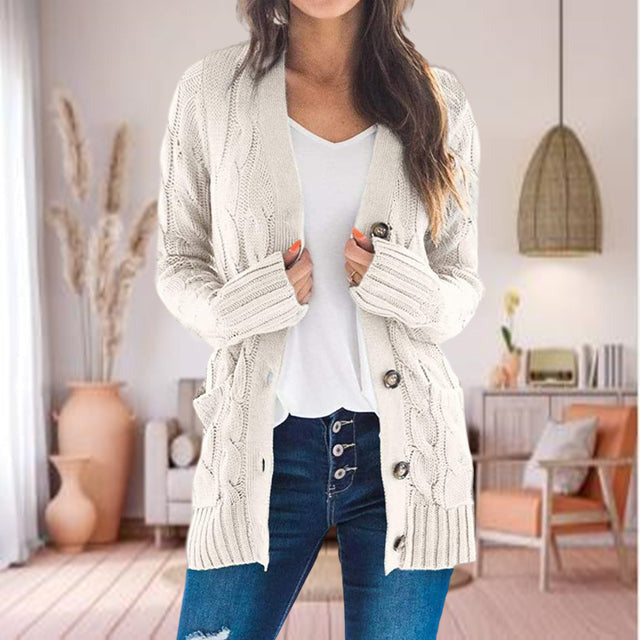 Knitted Women's Open Front Cardigan for Fall & Winter – Emily