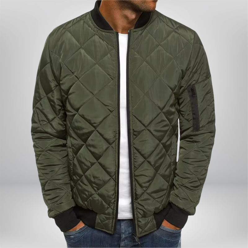 Men's Quilted Bomber Jacket for Warmth and Style – Adrian