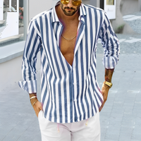 Men’s Vertical Stripe Button-Up Shirt - Sophisticated Everyday Style - James