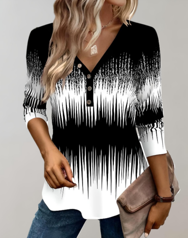 Livia - V-Neck Long Sleeve Top