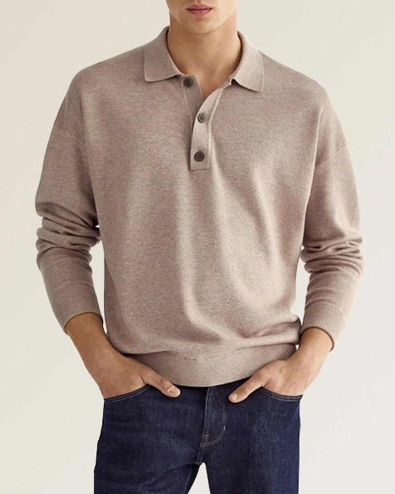 Men’s Long Sleeve Polo Shirt - Classic and Versatile Style - Andrew