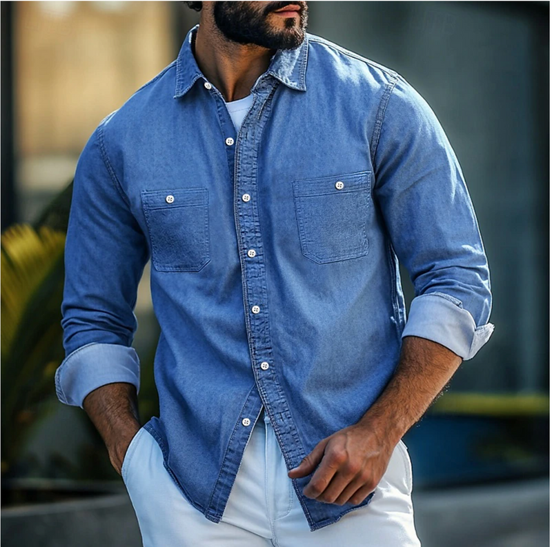 Men’s Denim Shirt - Casual and Timeless Style - Michael