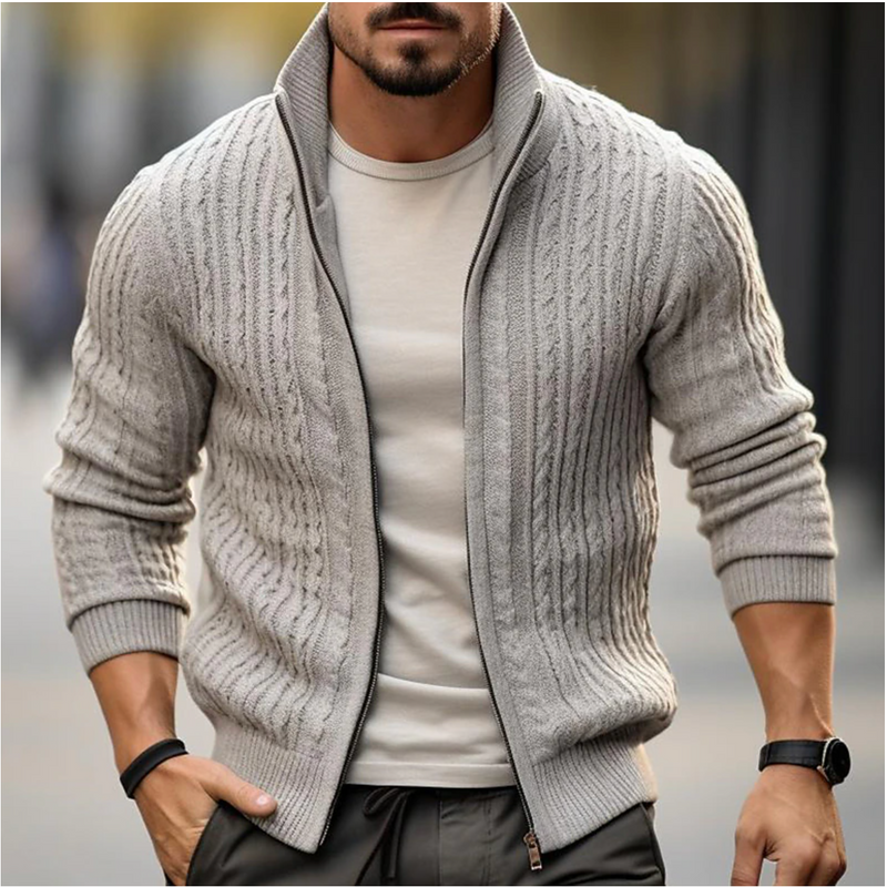 Men’s Zip Cardigan Sweater Comfortable and Stylish - Dirk