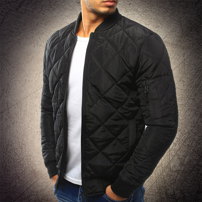 Men's Classic Solid Color Bomber Jacket for Any Occasion – Adam