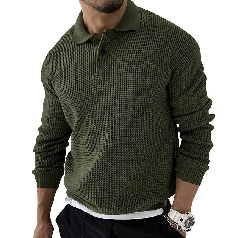 Men's Premium Long Sleeve Polo for Any Occasion – Ethan